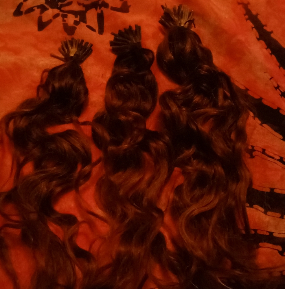 Pre-owned Human Hair Wavy/Curly 14-15 inches